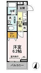 アイウェル湘南台 1Kの間取図画像