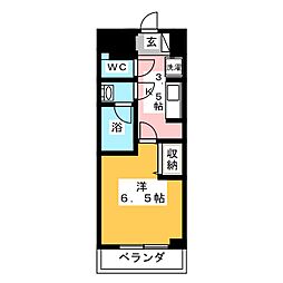 パティオ湘南 1Kの間取図画像