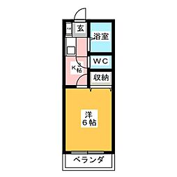 湘南ハイツ 1Kの間取図画像
