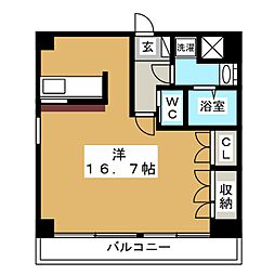 ＯＺ−ＣＯＵＲＴ 3階ワンルームの間取り