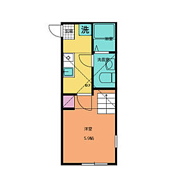 ビアンネートル 2階1Kの間取り