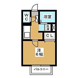 モナリエ大野台 1Kの間取図画像