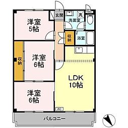 ハイム相武台 3LDKの間取図画像
