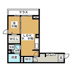 エコリブレ 1LDKの間取図画像