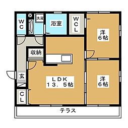 相武ガーデンコート 2LDKの間取図画像