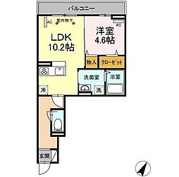プラティア 1LDKの間取図画像