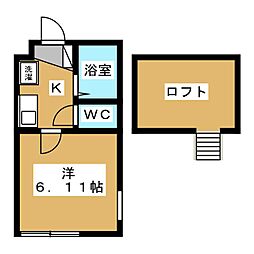 イザットパレス小田急相模原 1Kの間取図画像
