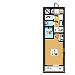 KSマンション 1Kの間取図画像