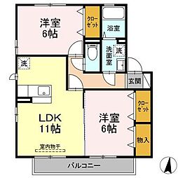 レジデンスY 2LDKの間取図画像