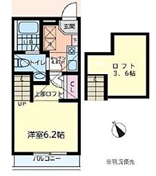 サザンコート相模大野 1Kの間取図画像