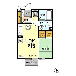 みそのハウス 1LDKの間取図画像