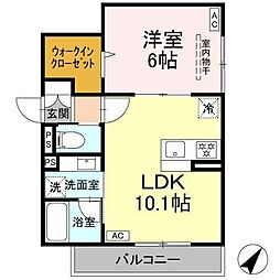 アメティスタ相模が丘 1LDKの間取図画像