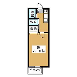 ロイヤルハイム 1Kの間取図画像