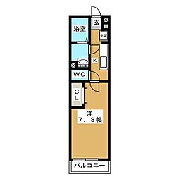 リブリ・ホルテンズィー 1Kの間取図画像