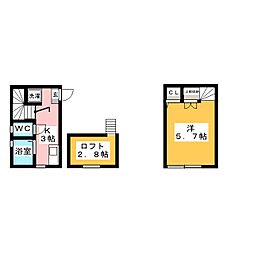 ロッシェル中央林間4 1Kの間取図画像