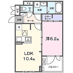 コニリオ フェリーチェ 1LDKの間取図画像