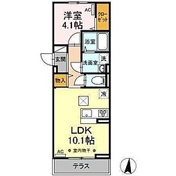 アヴェニール 1LDKの間取図画像
