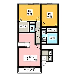 タクサリーレ 2LDKの間取図画像