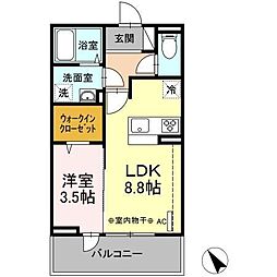 グリーンフォレストT 1LDKの間取図画像