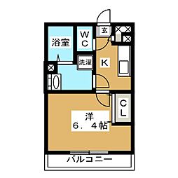 リブリ・華さがみ野 1Kの間取図画像