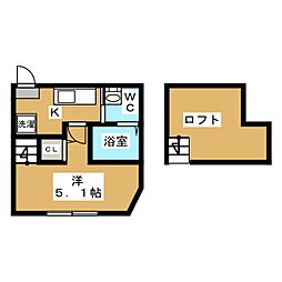 ルピナス 1Kの間取図画像
