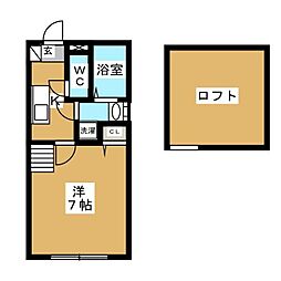 アザーレ・ディオン相模大野 1Kの間取図画像
