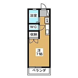 ブライトNO1 ワンルームの間取図画像