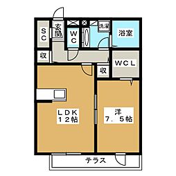 サニーハウス 1LDKの間取図画像