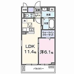 メゾン・ド・フロレゾン 1LDKの間取図画像