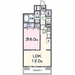 メゾン・ド・フロレゾン 1LDKの間取図画像