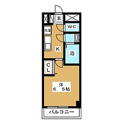 リヴェール相模ヶ丘 1Kの間取図画像