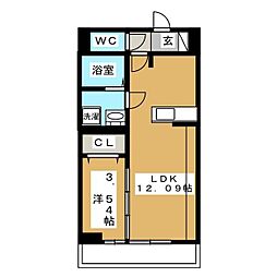 ボンマロン 1LDKの間取図画像