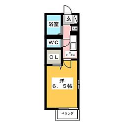 フローラルガーデン 1Kの間取図画像