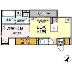 テムズフィオーレ 1LDKの間取図画像