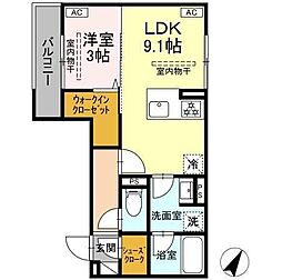 テムズフィオーレ 1LDKの間取図画像