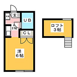 ヴィラ本厚木 ワンルームの間取図画像