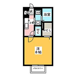 シリウス 1Kの間取図画像