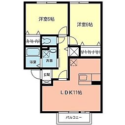 メゾン・ドール 2LDKの間取図画像