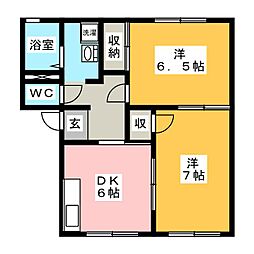 コート・アムール 2DKの間取図画像
