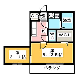 エスポワール 2Kの間取図画像