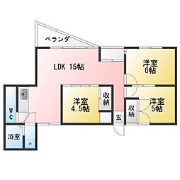 本厚木エグゼクティブマンション 3LDKの間取図画像