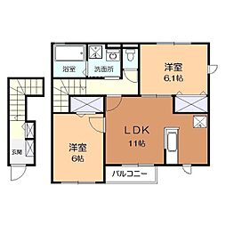 サニーハウス 2LDKの間取図画像