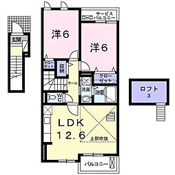 ブライト・ヒル 2LDKの間取図画像