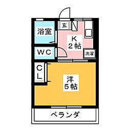 プロジェクト09 1Kの間取図画像