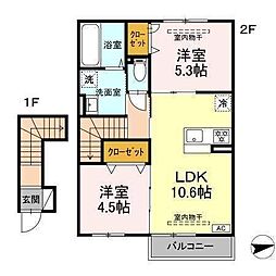 ホワイト キャッスル0 2LDKの間取図画像