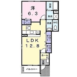 サンリット・ヴィラ3 1LDKの間取図画像