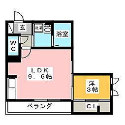 ハイツメグミ 1LDKの間取図画像
