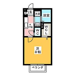 ドルフ・花みずきK 1Kの間取図画像
