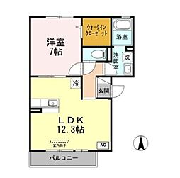 コンフィデンテ2 1LDKの間取図画像