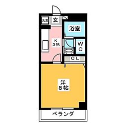 リビングタウン厚木 1Kの間取図画像